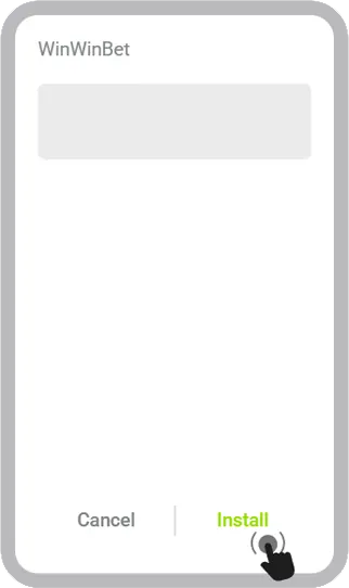 WinWin installer screen with Install and Cancel buttons